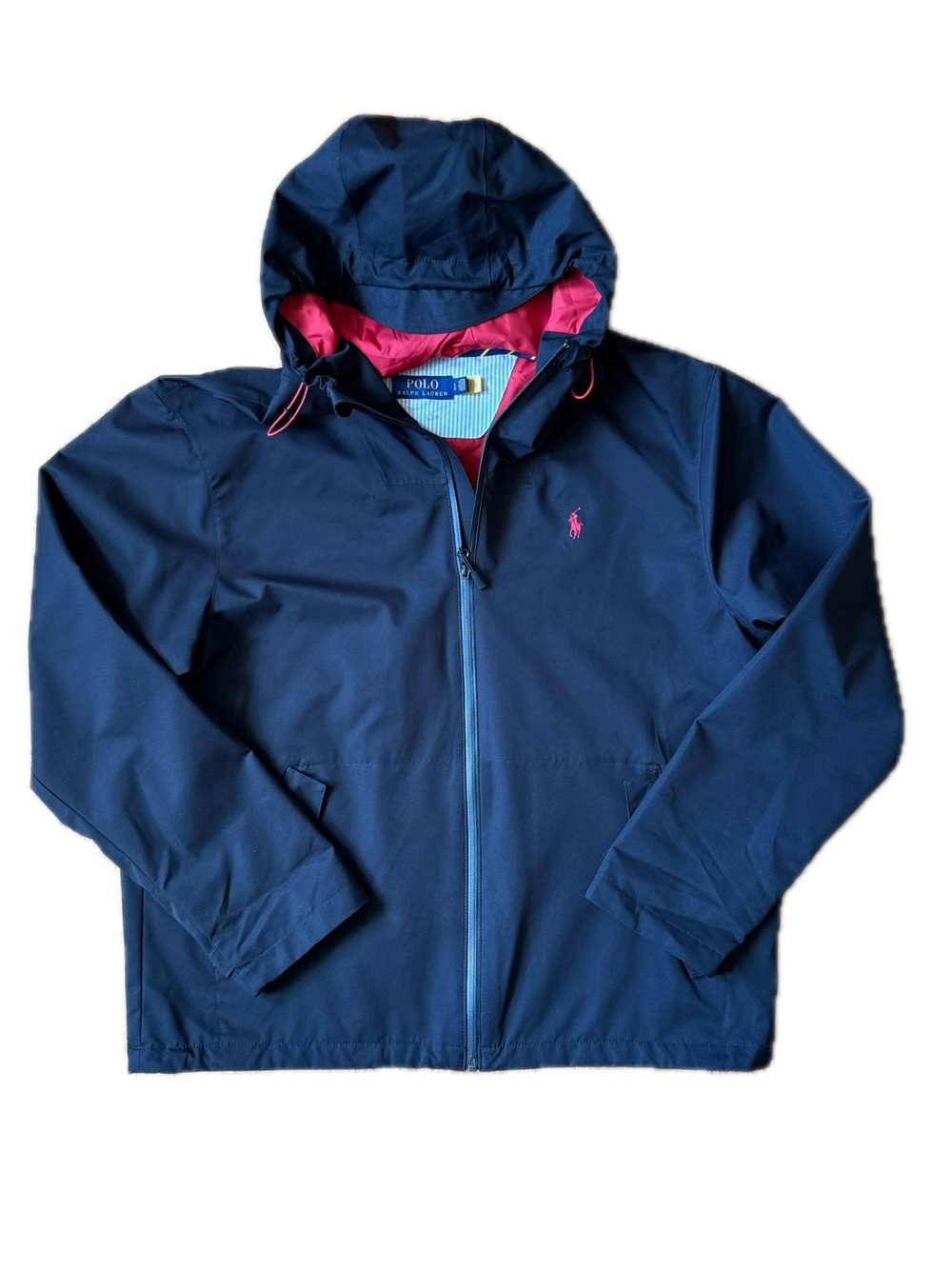 Polo Ralph Lauren Water Resistant Hooded Jacket Size L Black Full Zip Men's